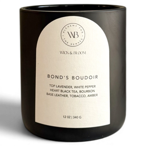 Bond's Boudoir Wood Wick Candle 12 oz | Leather & Amber Scented Candle