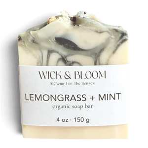 Lemongrass + Mint Soap Bar | Charcoal + Peppermint | Wick & Bloom